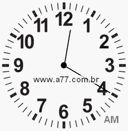 Relógio com Número Arábico Marcando 0h20min