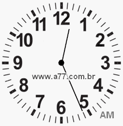 Relógio com Número Arábico Marcando 0h26min