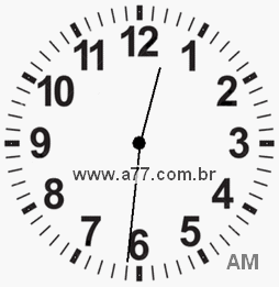 Relógio com Número Arábico Marcando 0h31min