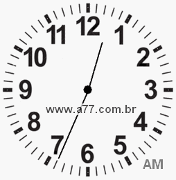Relógio com Número Arábico Marcando 0h34min