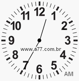 Relógio com Número Arábico Marcando 0h35min