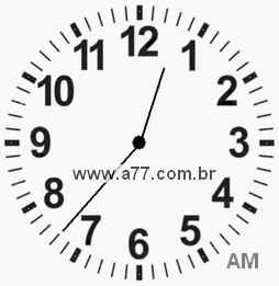 Relógio com Número Arábico Marcando 0h37min