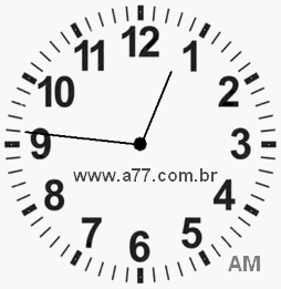 Relógio com Número Arábico Marcando 0h46min