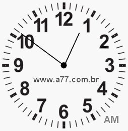 Relógio com Número Arábico Marcando 0h51min
