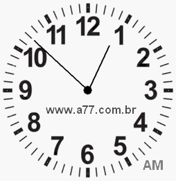 Relógio com Número Arábico Marcando 0h52min