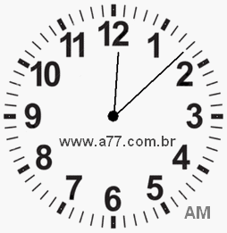 Relógio com Número Arábico Marcando 0h8min