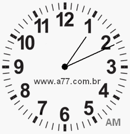 Relógio com Número Arábico Marcando 1h11min