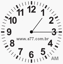 Relógio com Número Arábico Marcando 1h15min