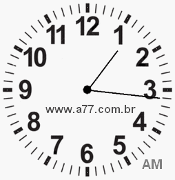 Relógio com Número Arábico Marcando 1h16min