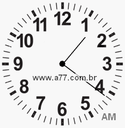 Relógio com Número Arábico Marcando 1h21min