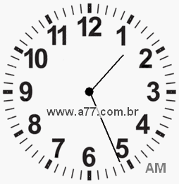 Relógio com Número Arábico Marcando 1h26min