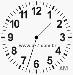 Relógio com Número Arábico Marcando 1h33min