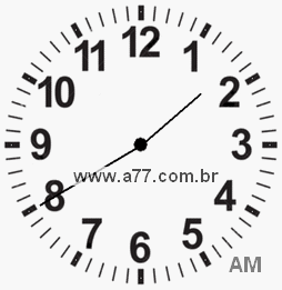 Relógio com Número Arábico Marcando 1h40min