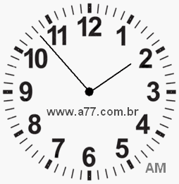 Relógio com Número Arábico Marcando 1h53min