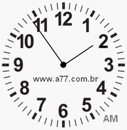 Relógio com Número Arábico Marcando 1h54min