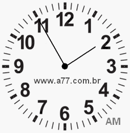 Relógio com Número Arábico Marcando 1h55min