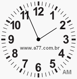 Relógio com Número Arábico Marcando 1h56min