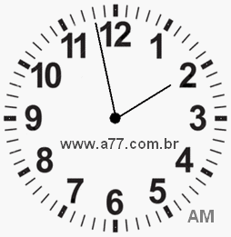 Relógio com Número Arábico Marcando 1h58min
