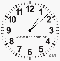 Relógio com Número Arábico Marcando 1h8min