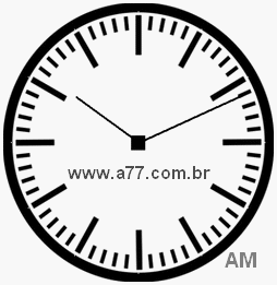 Relógio com Número Arábico Marcando 10h11min