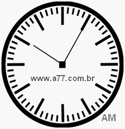 Relógio com Número Arábico Marcando 10h5min