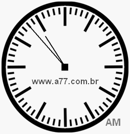 Relógio com Número Arábico Marcando 10h53min