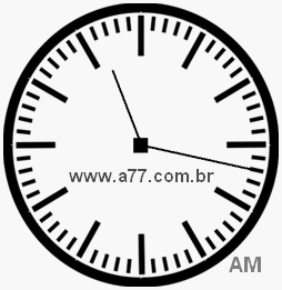 Relógio com Número Arábico Marcando 11h17min