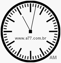 Relógio com Número Arábico Marcando 11h2min