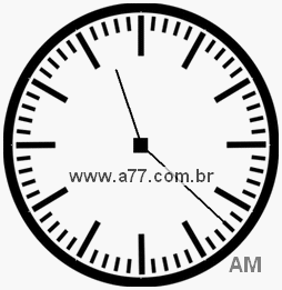 Relógio com Número Arábico Marcando 11h22min