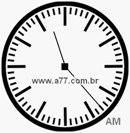 Relógio com Número Arábico Marcando 11h23min