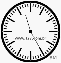Relógio com Número Arábico Marcando 11h25min
