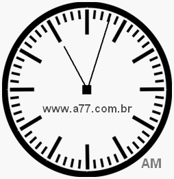 Relógio com Número Arábico Marcando 11h3min