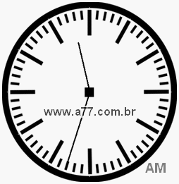 Relógio com Número Arábico Marcando 11h33min