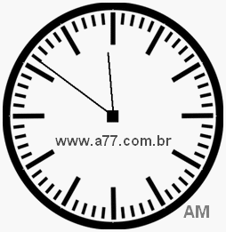 Relógio com Número Arábico Marcando 11h51min