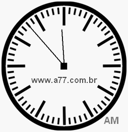 Relógio com Número Arábico Marcando 11h53min