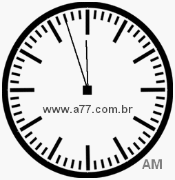 Relógio com Número Arábico Marcando 11h57min