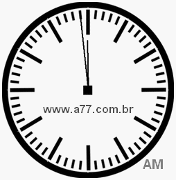 Relógio com Número Arábico Marcando 11h59min
