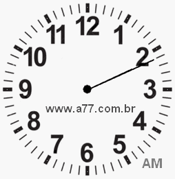 Relógio com Número Arábico Marcando 2h11min