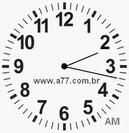 Relógio com Número Arábico Marcando 2h17min