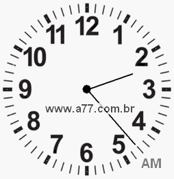 Relógio com Número Arábico Marcando 2h23min