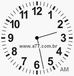 Relógio com Número Arábico Marcando 2h28min