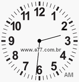 Relógio com Número Arábico Marcando 2h31min