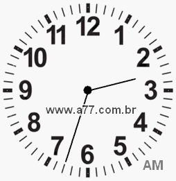 Relógio com Número Arábico Marcando 2h33min