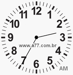 Relógio com Número Arábico Marcando 2h35min