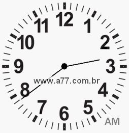 Relógio com Número Arábico Marcando 2h39min