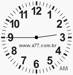 Relógio com Número Arábico Marcando 2h45min