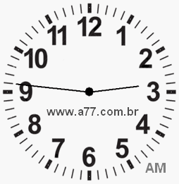 Relógio com Número Arábico Marcando 2h46min