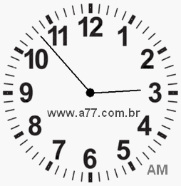 Relógio com Número Arábico Marcando 2h53min