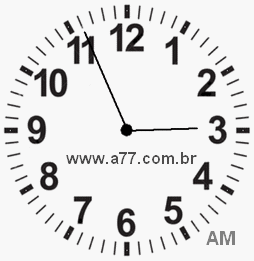 Relógio com Número Arábico Marcando 2h56min