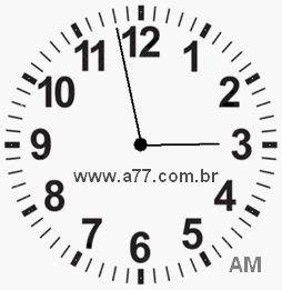 Relógio com Número Arábico Marcando 2h58min